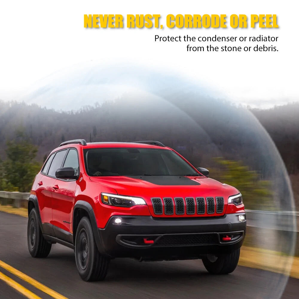 7pcs Front Grill Cover Mesh Grille Insert for 2019 2020 2021 2022 Jeep Cherokee 6B93BC-57