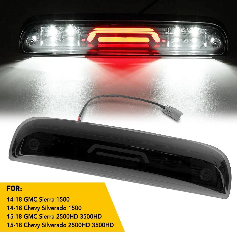 LED Rear Third 3rd Light Brake Black for 2014-18 Sierra/Chevy GMC Silverado G 6B93BC-57
