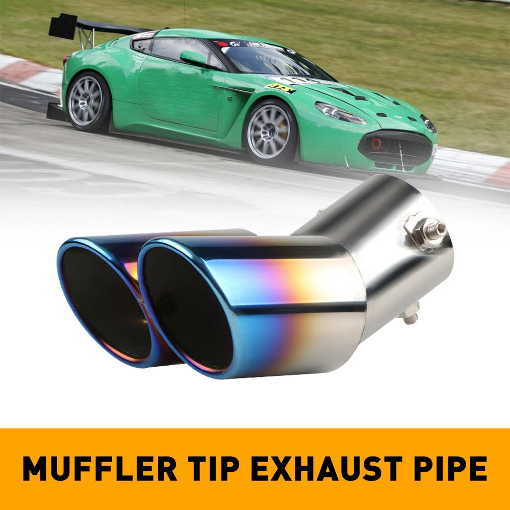 Car Dual Outlet Rear Muffler Tip Exhaust Pipe Tail Throat Replace For 1.4-2.5 EA 6B93BC-57