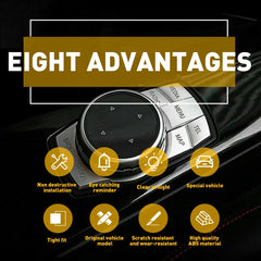 Chrome 7 Multi-Media Button Cover Decor Trim For BMW F10 F30 M1 2 Series iDRIVE 6B93BC-57