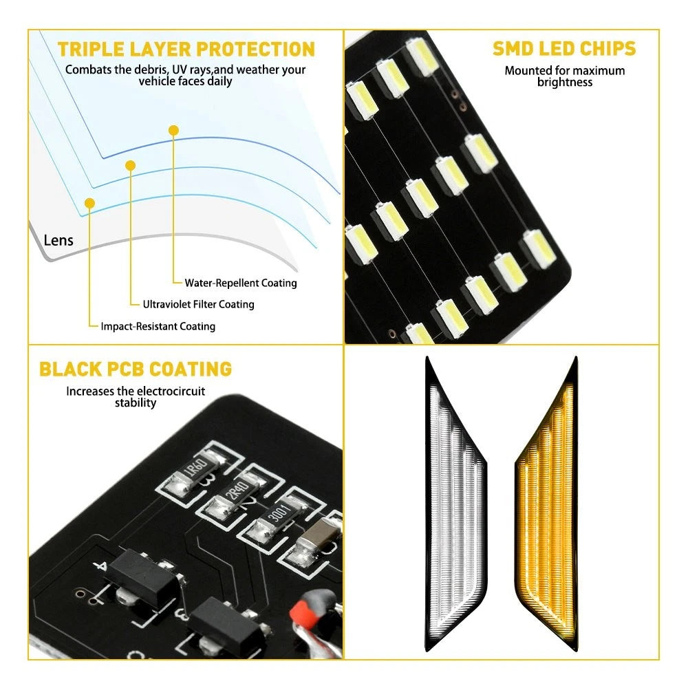 Switchback Sequential Turn Signal Side LED Marker Light For Civic Honda 2016-21 6B93BC-57