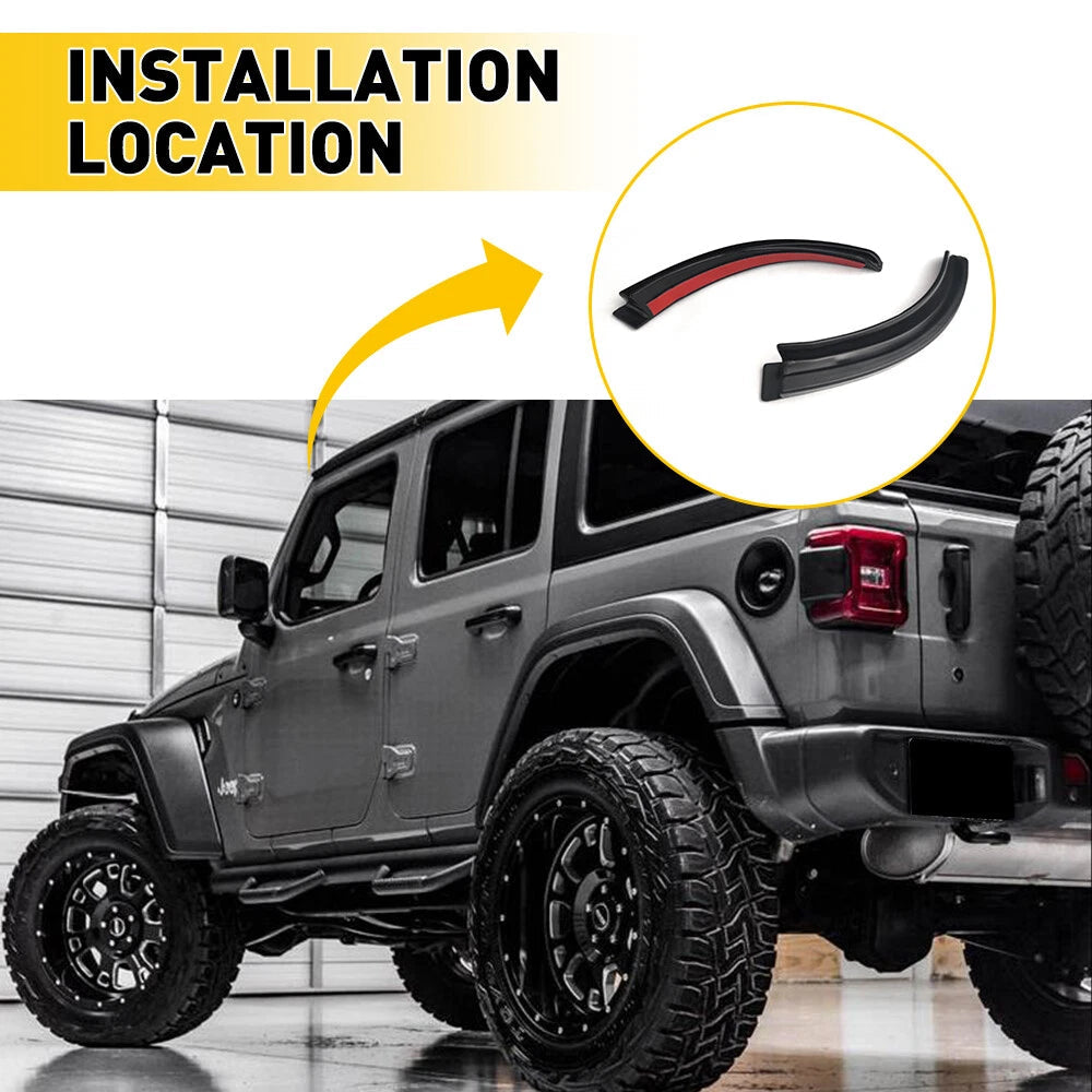 2X Water Rain Gutter Car Extension For Jeep Wrangler JL 18-21 Gladiator JT EOA 6B93BC-57