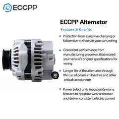 ECCPP Alternator 13649 For Honda Civic L4 1.6L 96-98 & Civic Del Sol 1.6L 75Amp