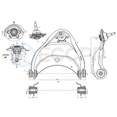 Left & Right Front Upper Control Arms Set For 96-02 Chevrolet Express 1500 2500