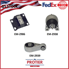 ENGINE MOTOR & TRANS MOUNT SET FOR 2000-2004 FORD FOCUS 2.0L SOHC NON SVT MODELS 6B93BC-57