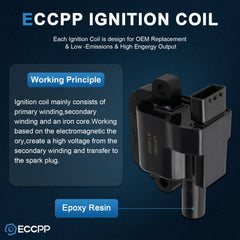 ECCPP 6 For 2005 2006 2007 Land Rover LR3 4.0L V6 Ignition Coil & Spark Plug 6B93BC-57