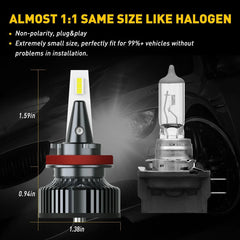 AUXITO H11B Super White No CANbus Error LED Headlight Bulbs High Low Beam Combo AUXITO