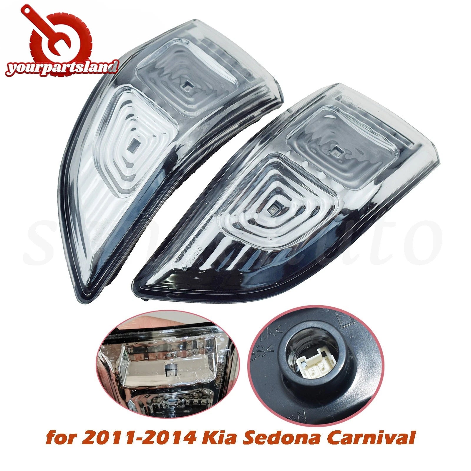 2PCS Outside Mirror Signal Lamp Front Left Right For KIA Sedona Carnival 10-14 6B93BC-57