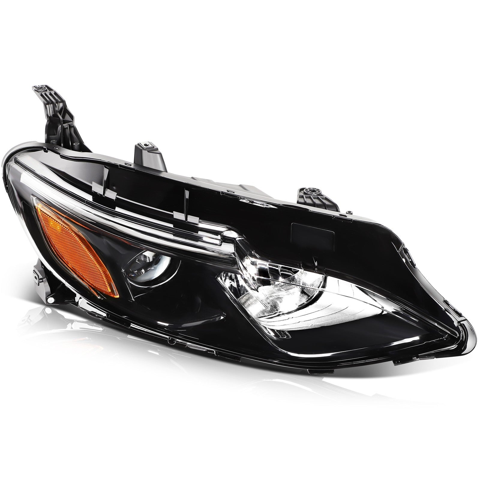 Pair Kit Headlights Assembly For 2019-2021 Chevrolet Malibu 1.5L Black Amber 6B93BC-57