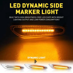 2X Sequential LED Side Turn Marker Signal Light For BMW E90 E83 E92 E82 E46 E60 6B93BC-57