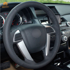 Leather Steering Wheel Hand-stitch on Wrap Cover For Honda Accord 8th Odyssey
