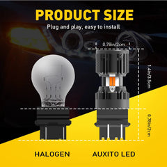 2X 3157 SWITCHBACK LED TURN SIGNAL LIGHT ANTI HYPER FLASH WHITE AMBER DUAL COLOR 6B93BC-57