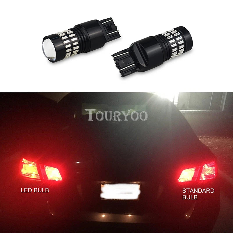 Alert Flash Strobe Blinking 7443 7440 Red LED Brake Tail Stop Signal Light Bulb 6B93BC-57