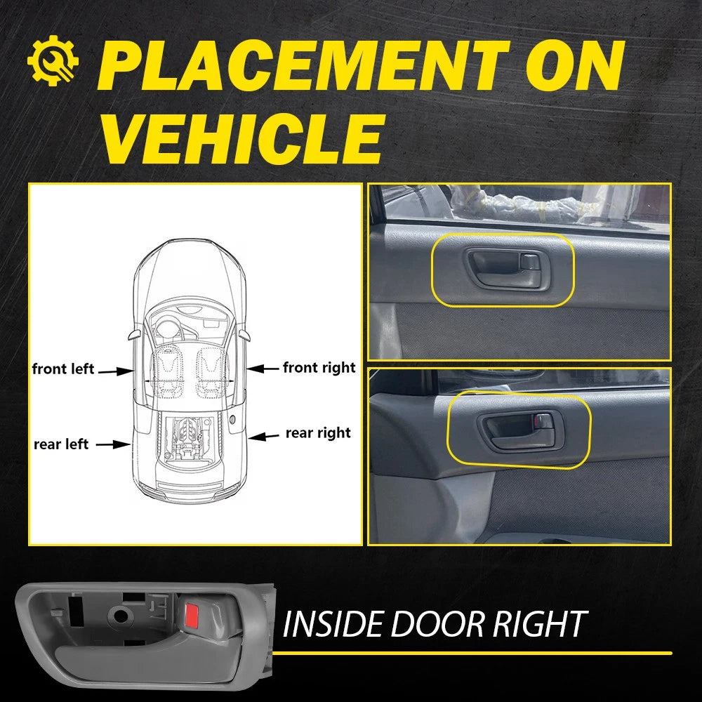 Interior Door Handle For 02-06 Toyota Camry Front or Rear Right Gray TO1353124 A 6B93BC-57