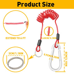 6FT Breakaway Trailer Cable Trailer Safety Spring Rope Coiled Brake Away Cable 6B93BC-57