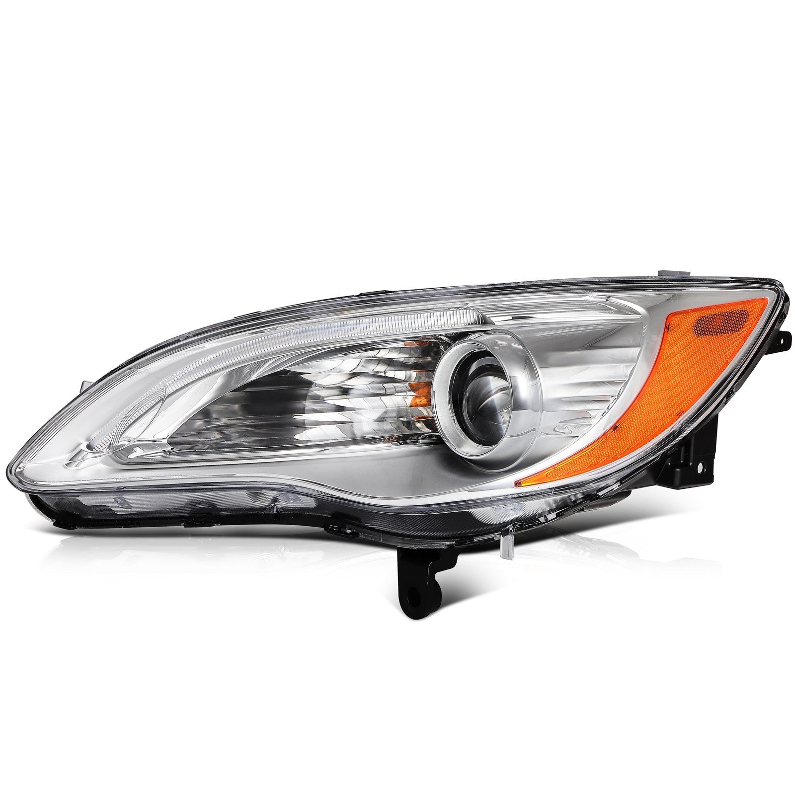 Headlights Assembly Pair For Chrysler 200 2011-2014 Chrome Housing w/LED DRL 6B93BC-57