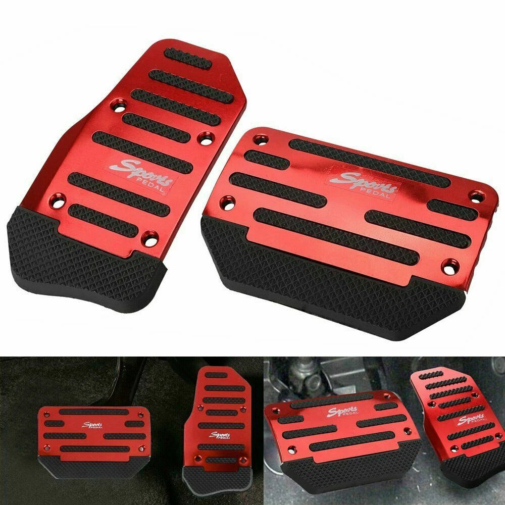 Universal Non-Slip Automatic Gas Brake Foot Pedal Pad Cover Car Accessories RED 6B93BC-57
