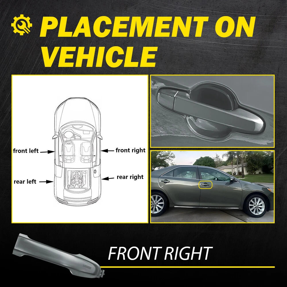 For 2012-2017 Toyota Camry Front Right Passenger Side Exterior Door Handle Gray 6B93BC-57