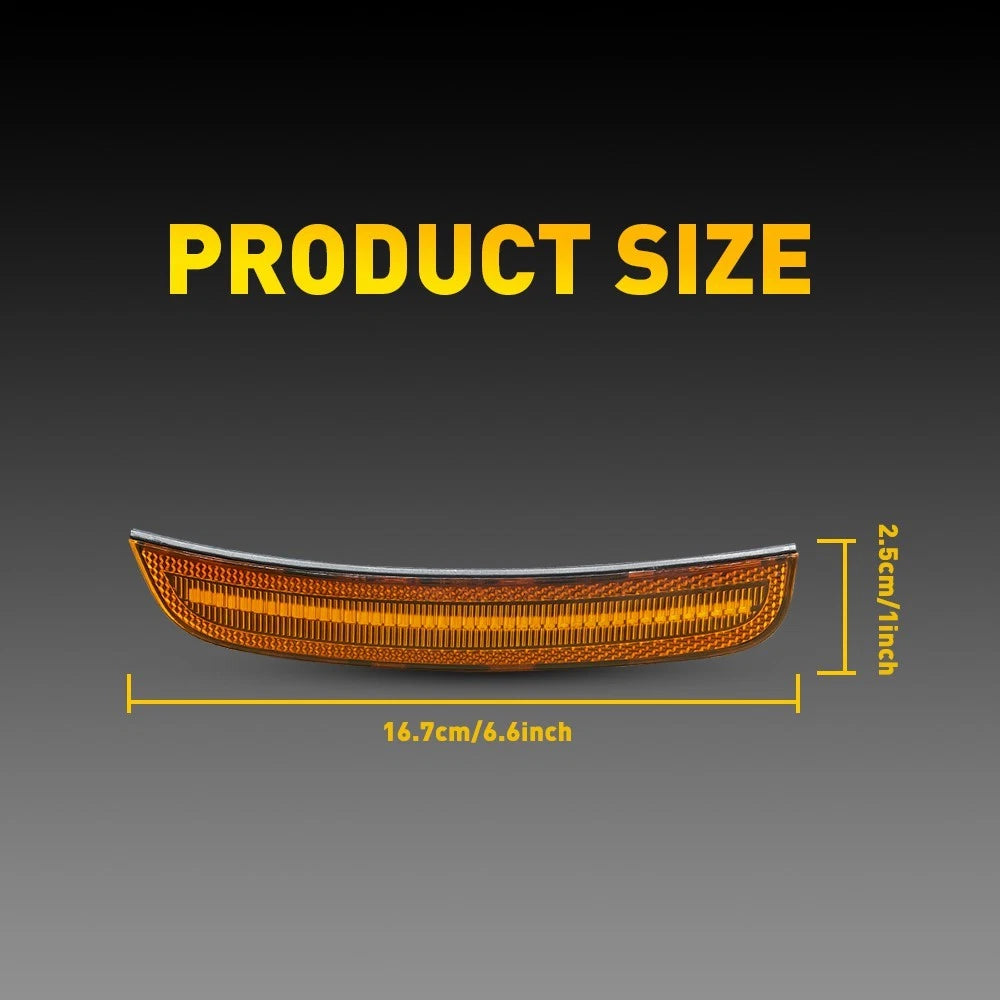For 2015-up Chrysler 300 300C Front Bumper Side Marker Lamps Lights Amber Lens A 6B93BC-57