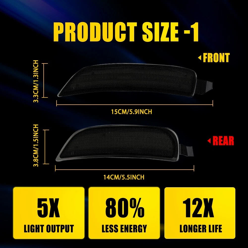 6x For 2016-22 Mazda MX-5 Miata MX5 LED Front Rear Side Marker Lights Smoked EOA 6B93BC-57