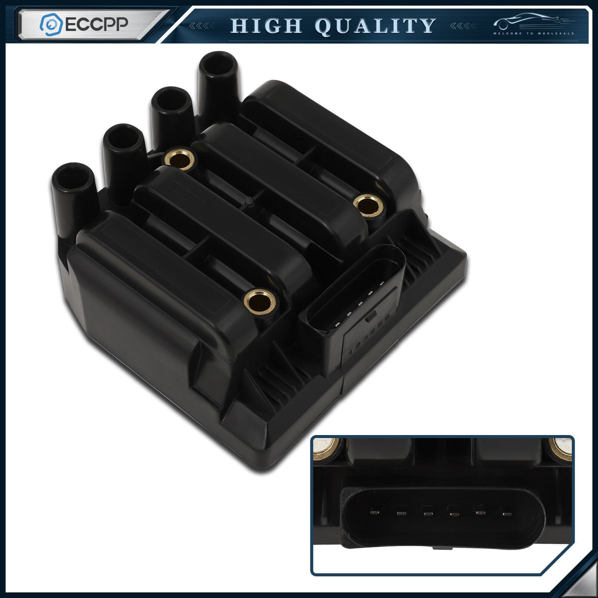 ECCPP Ignition Coil For L4 2.0L 1998-2005 VW Beetle 2001-2006 Golf 01-05 Jetta KOEEP