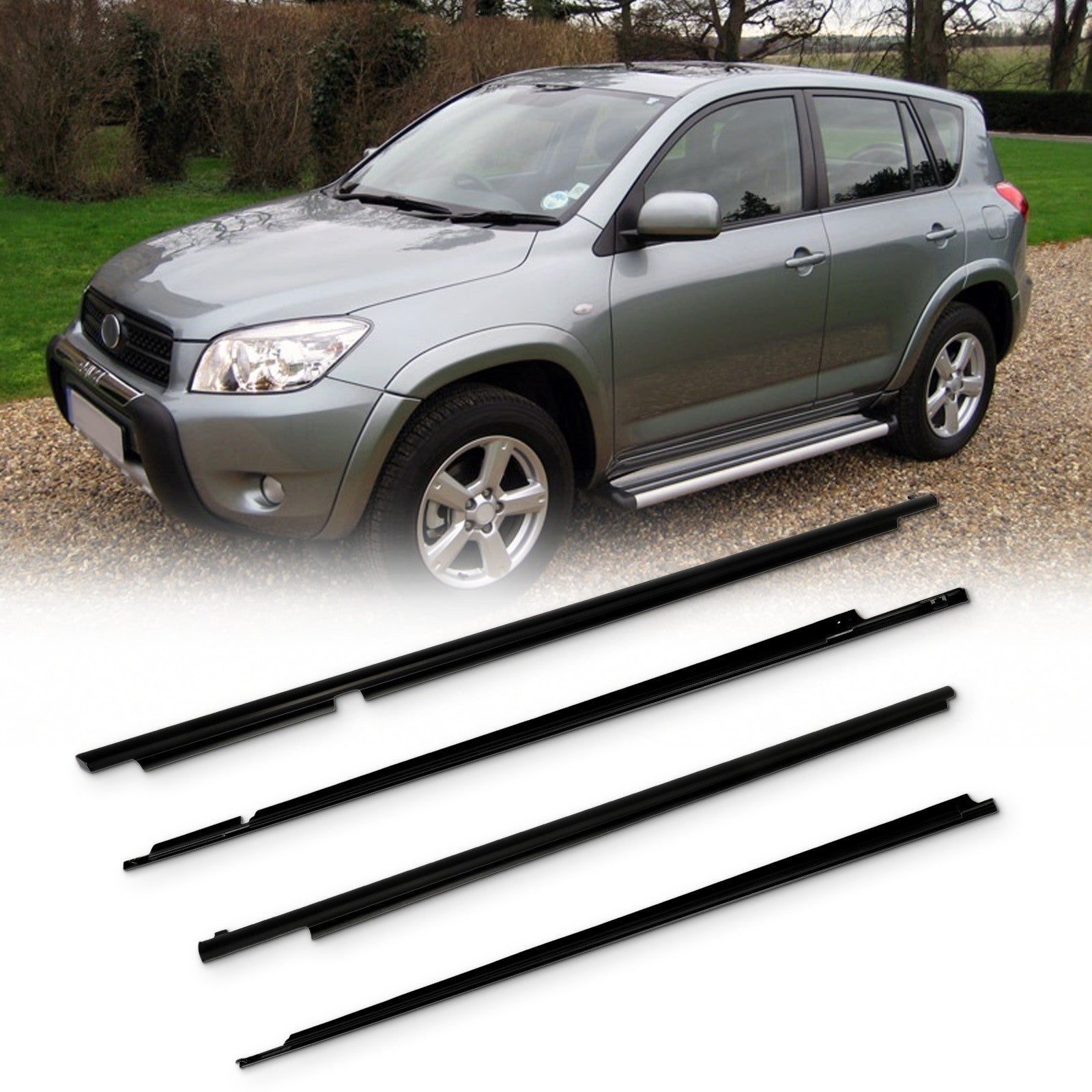 For 2006-2008 Toyota Rav4 Front & Rear Door Window Seal Belt Molding 6B93BC-57