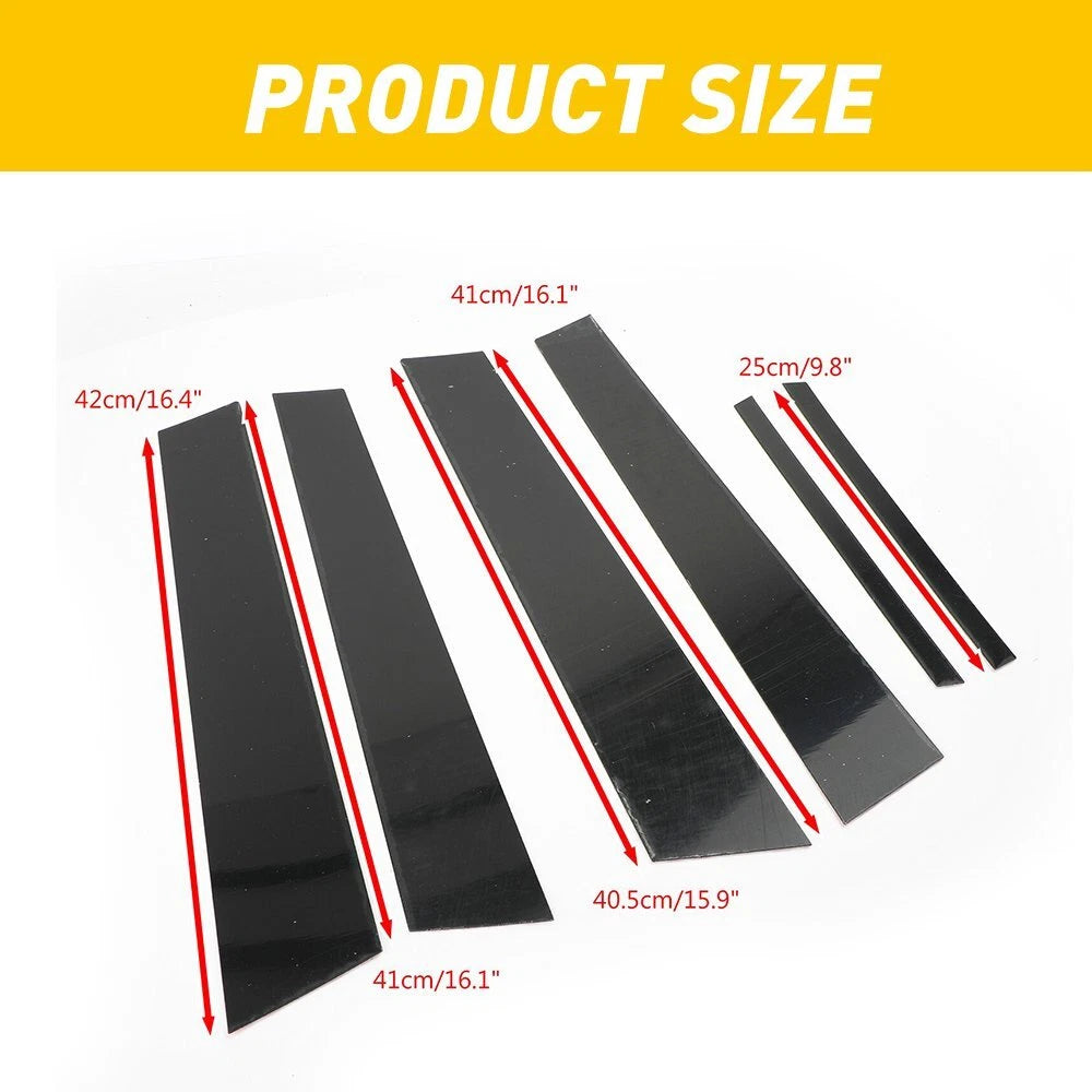 6pc Black Pillar Posts for Honda Civic 2006-2011 (4dr) Set Door Trim Cover Kit A 6B93BC-57