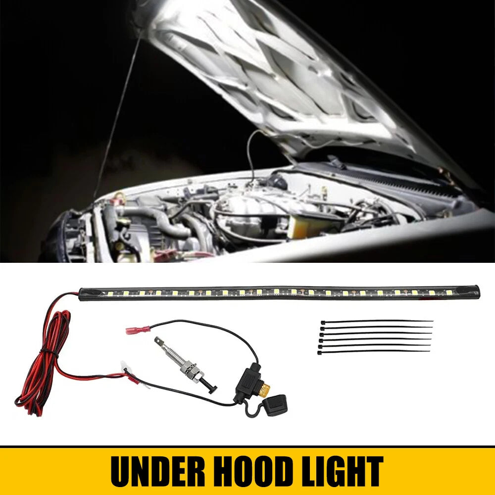Universal Under Hood LED Light Panel Strips Kit Automatic Fit on/off Any Vehicle 6B93BC-57