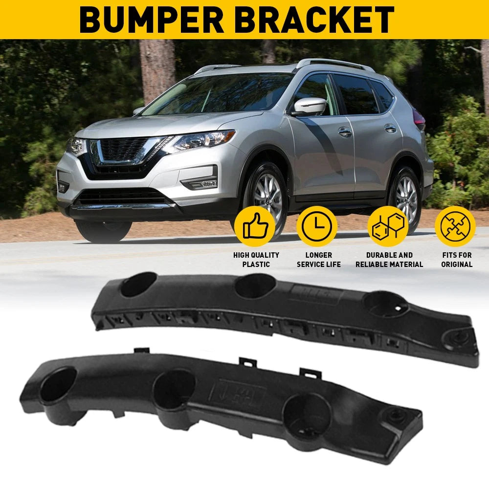 Bumper Bracket For 2014-2019 Nissan Rogue Set of 2 Front Left Right Side Black 6B93BC-57