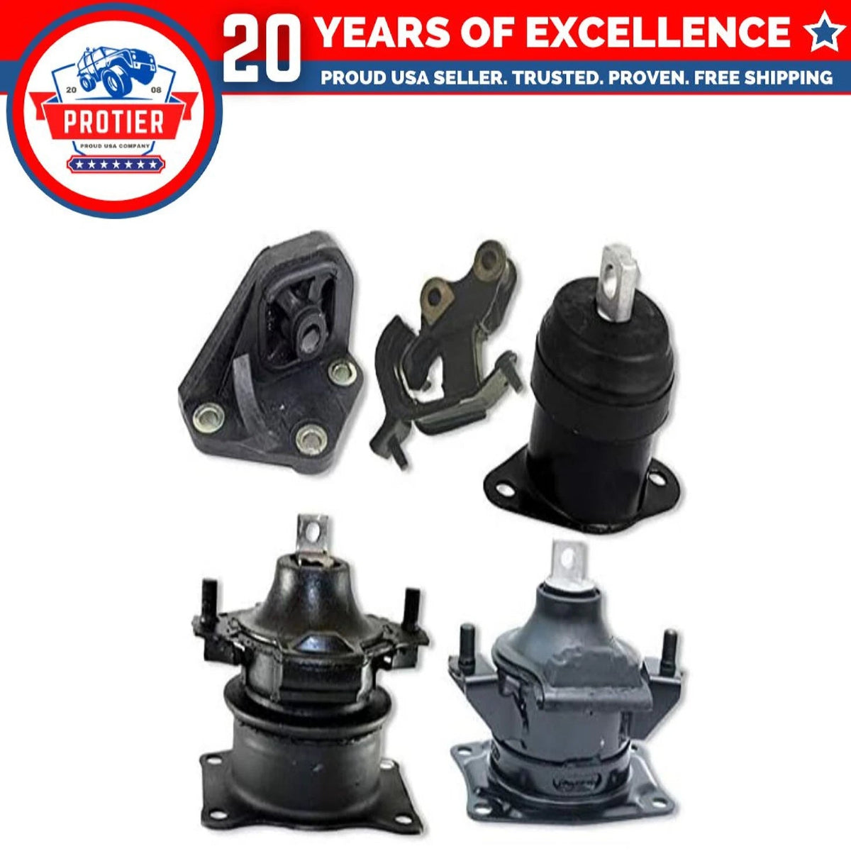 Fits 2003-2007 Honda Accord 2.4L MANUAL Engine Motor & Trans Mount Set 5pc : 6B93BC-57