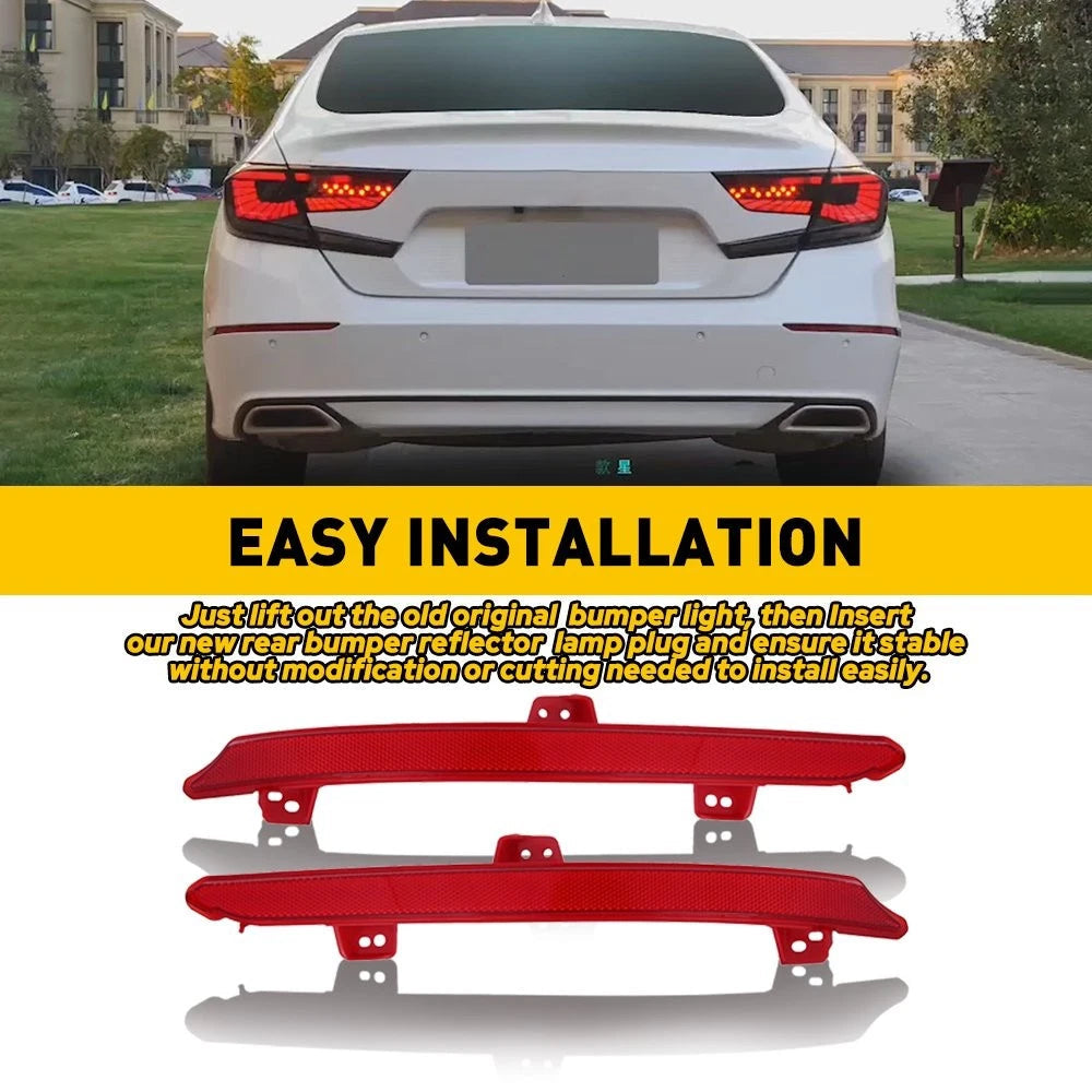 For Honda Accord 2018-2020 LED Reflector Tail Light Rear Bumper Lamp Red 6B93BC-57