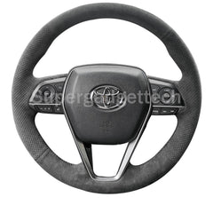 Black&Hole Suede Leather Steering Wheel Stitch on Wrap Cover For Toyota Camry