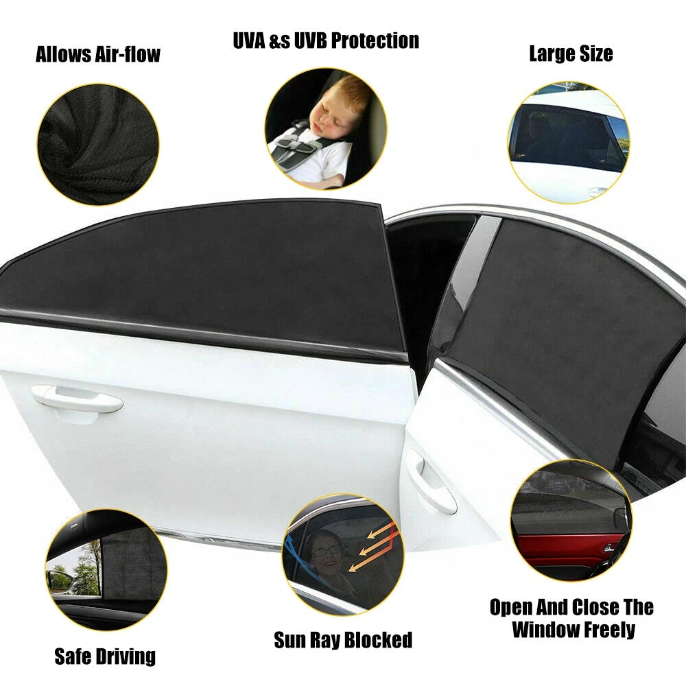 Window Cover screen Car Mesh Mosquito Bugs Privacy Nylon Net Of Set 4 Durable EA 6B93BC-57