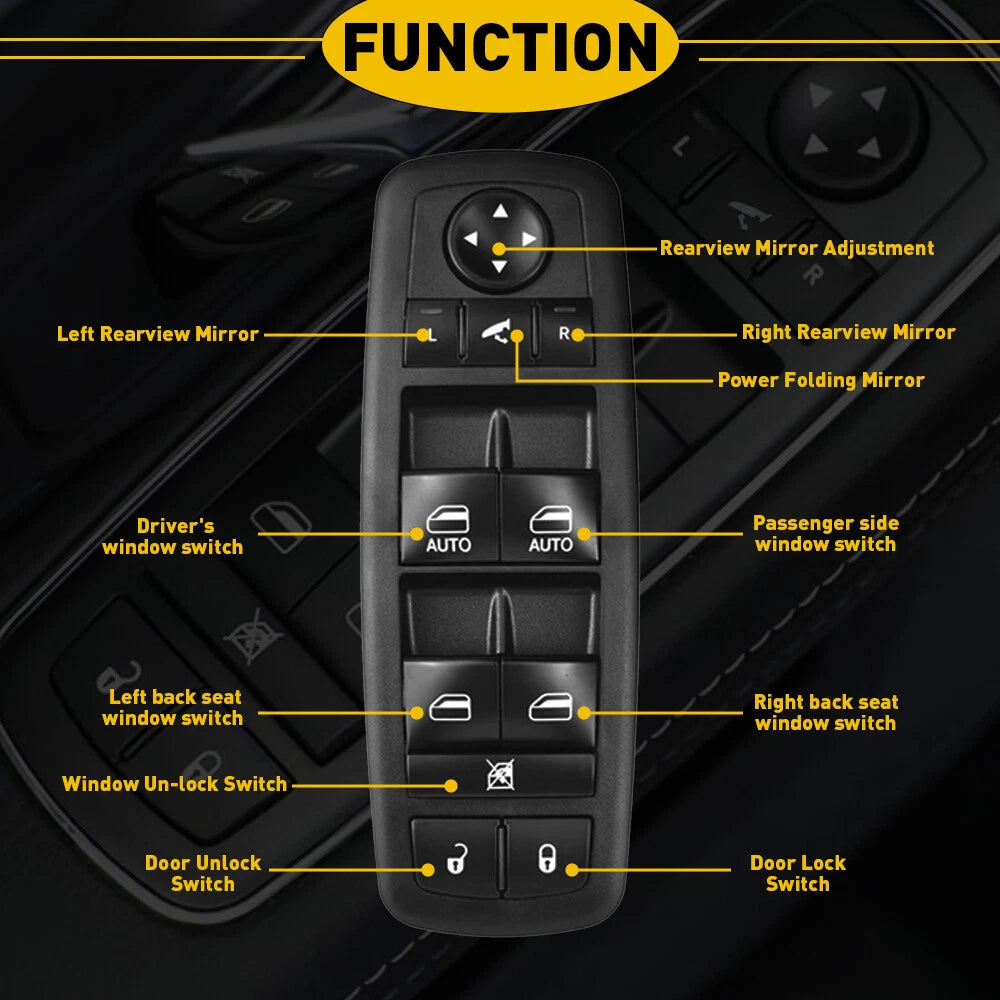 Front Door Power Window Control Switch Fit 2013-2016 Dodge Ram 1500 2500 3500 US 6B93BC-57
