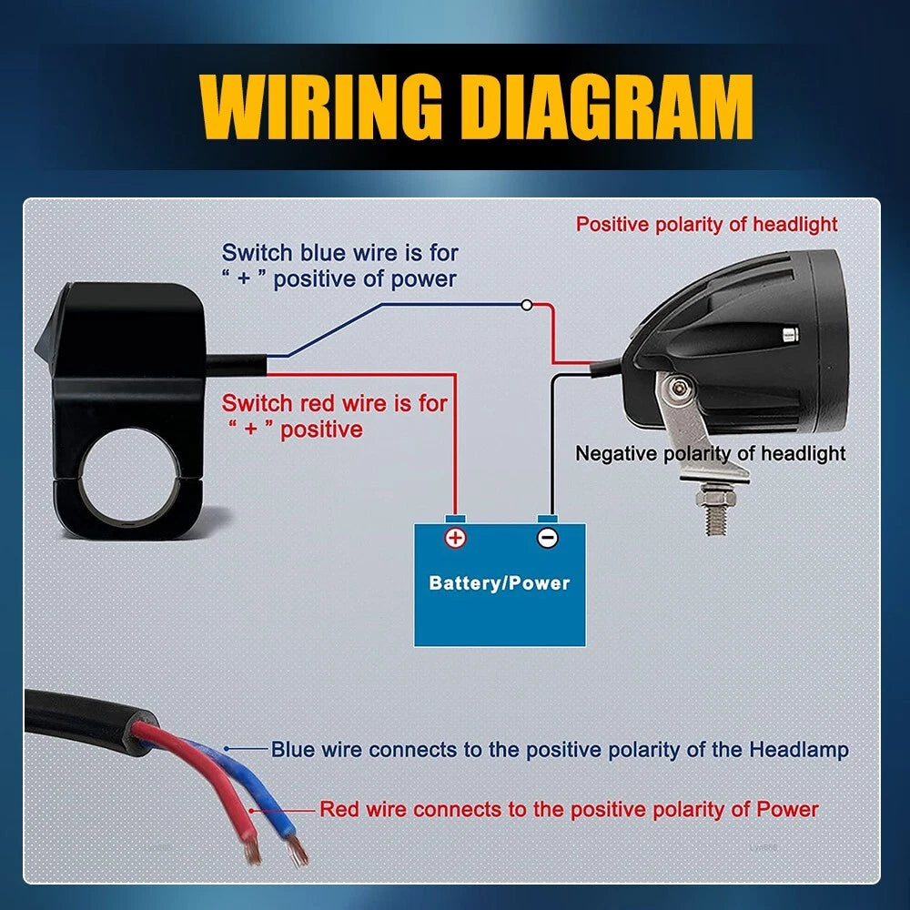 Motorcycle Handlebar 12V Dirt Bike Light Switch For 7/8" Handlebars 22mm EOA 6B93BC-57