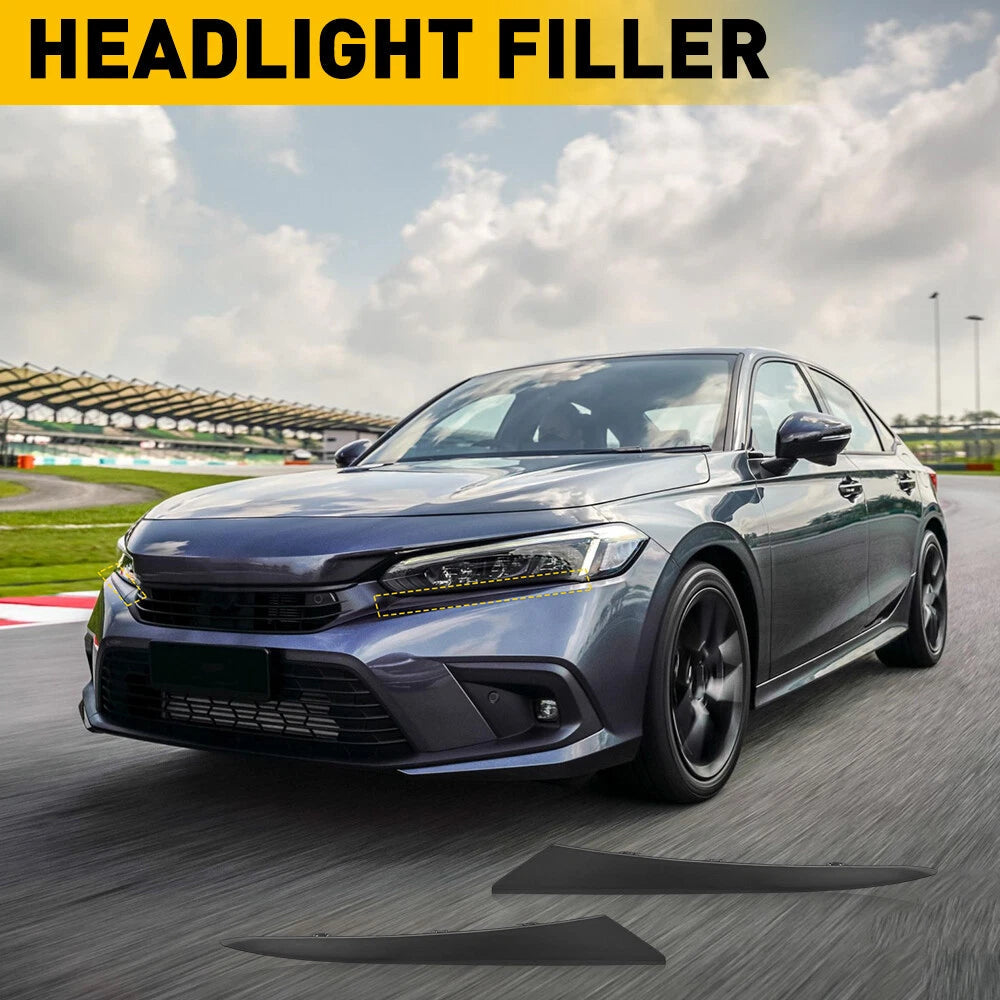 Headlight Molding Trim Lower Filler Pair LH RH For 2022-2024 Honda Civic 4DR EOA 6B93BC-57