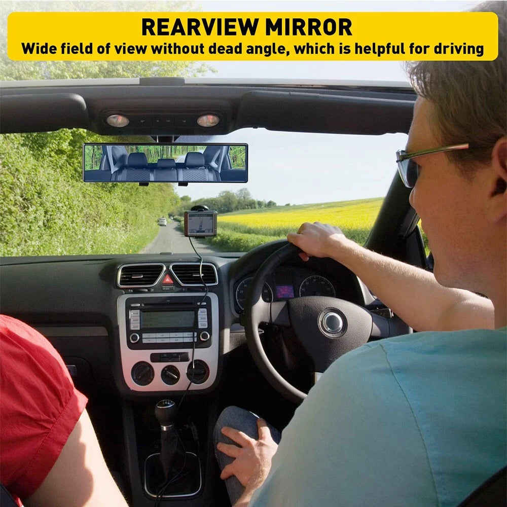 Car Rear View Mirror 270MM Wide Angle Interior Clip On Blue Tint Large EOA 6B93BC-57