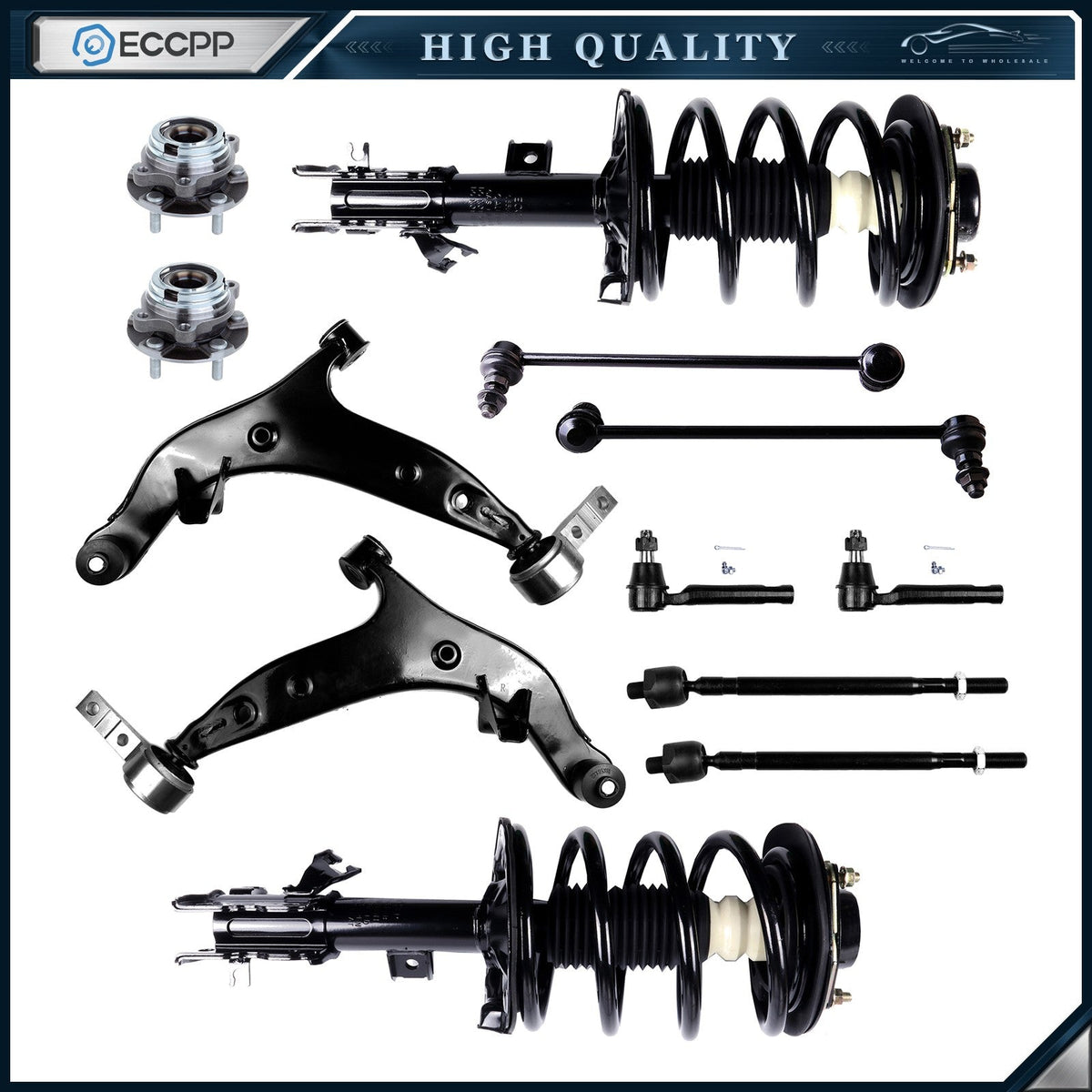 Front struts wheel bearings control arm sway bar link for 2004-2009 Nissan quest 6B93BC-57