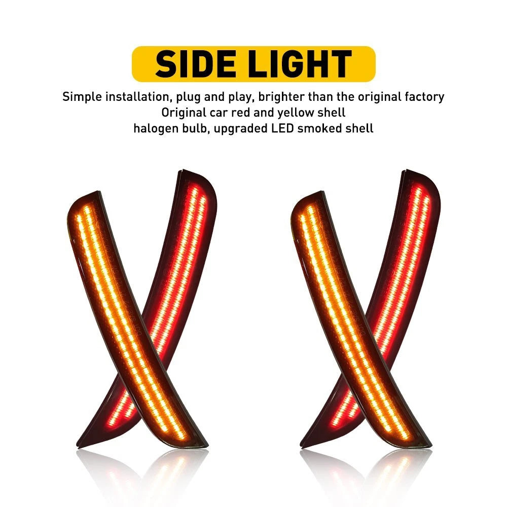 For 2015-21 Chrysler 300 Rear Front LED Side Fender Lights Marker Smoked Lamp B 6B93BC-57