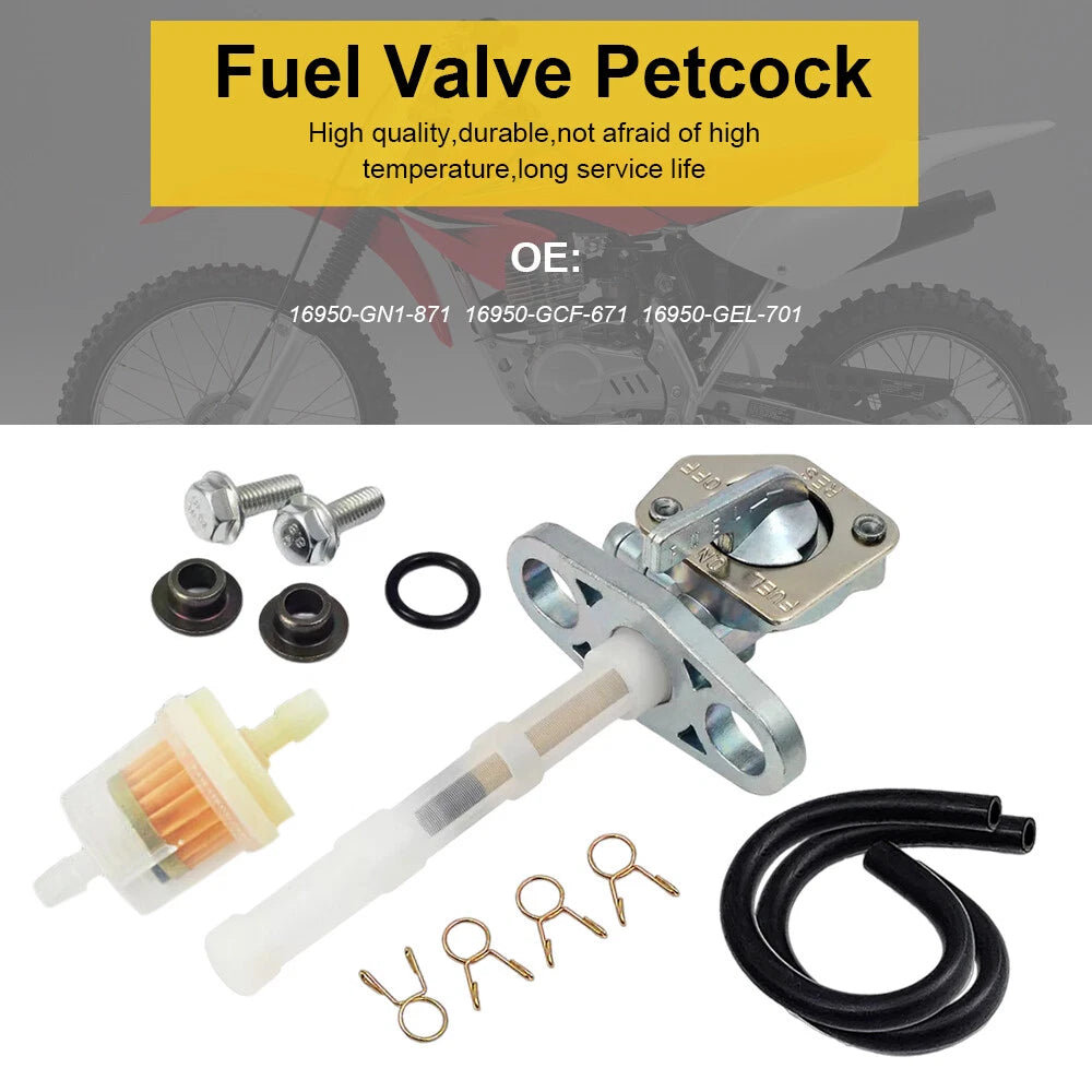 Fuel Petcock Valve Gas Oil Fuel Filter For Honda XR/ CRF50 70 80 100 150 F/R EOA 6B93BC-57