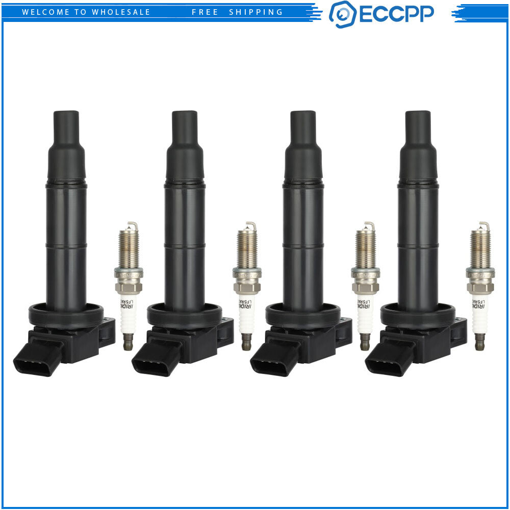 4x Ignition Coils & Spark Plugs for Toyota Camry Highlander Scion tC L4 2.0/2.4L 6B93BC-57