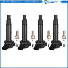 4x Ignition Coils & Spark Plugs for Toyota Camry Highlander Scion tC L4 2.0/2.4L 6B93BC-57