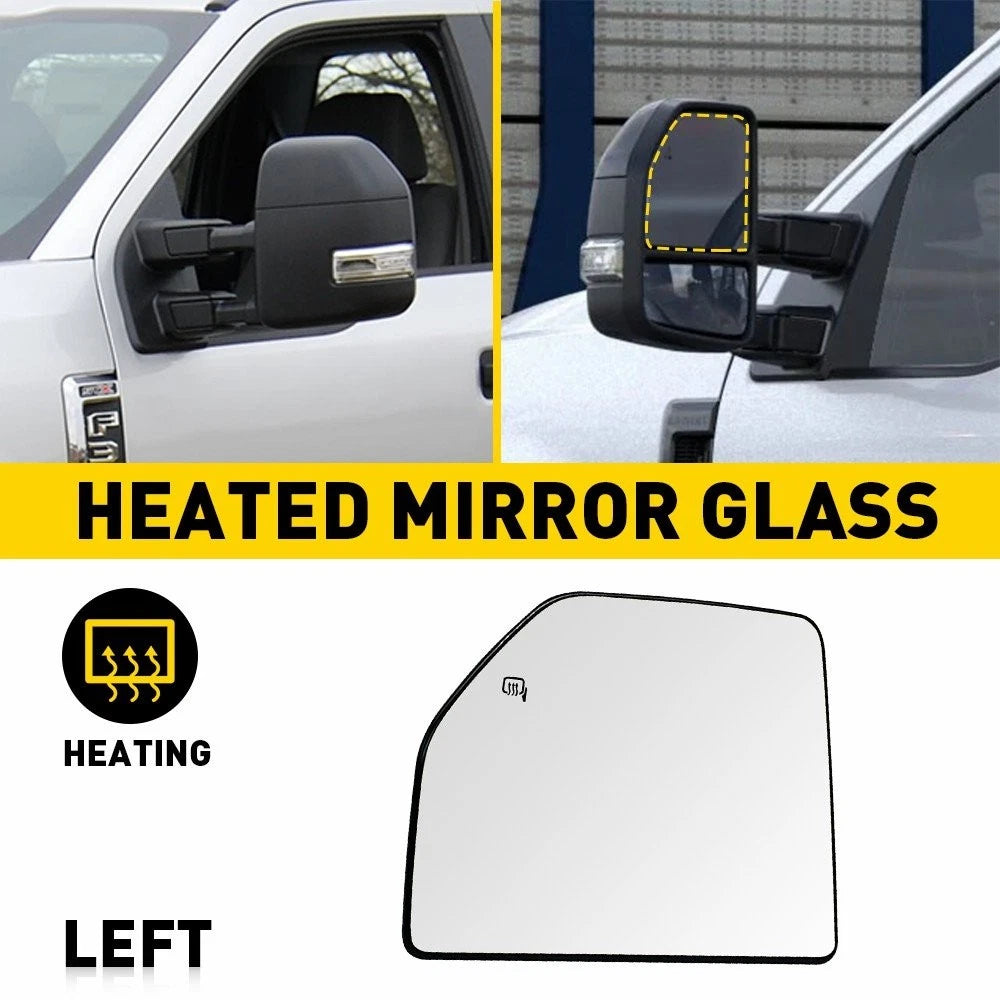 For 2015-2022 F150 F250 F450 F350 F550 Tow Mirror Glass Upper Heated Driver Side 6B93BC-57