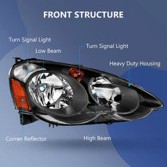 Headlights Assembly Kit For 02-04 Acura RSX DC5 Replacement Driving Lamps Pair KOEEP