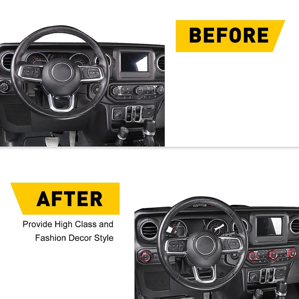 AIR CONDITIONER HEADLIGHT RADIO SWITCH KNOB TRIM COVER FOR 20-23 JEEP GLADIATOR 6B93BC-57