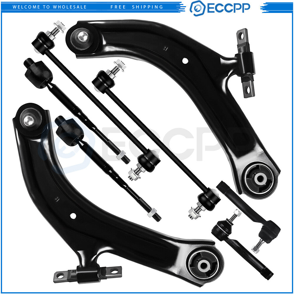 8pcs For 2007 08-2012 Nissan Sentra Front Lower Control Arms Sway Bars Tie Rods KOEEP