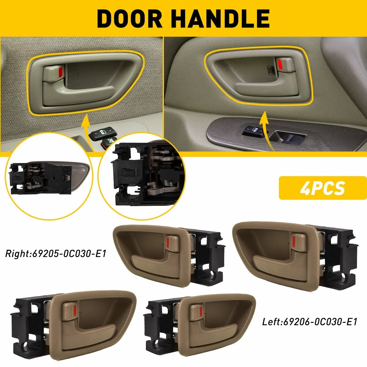 Inside Interior Door Handle Front / Rear for Toyota Sequoia 01-07 Tundra 04-06 A 6B93BC-57