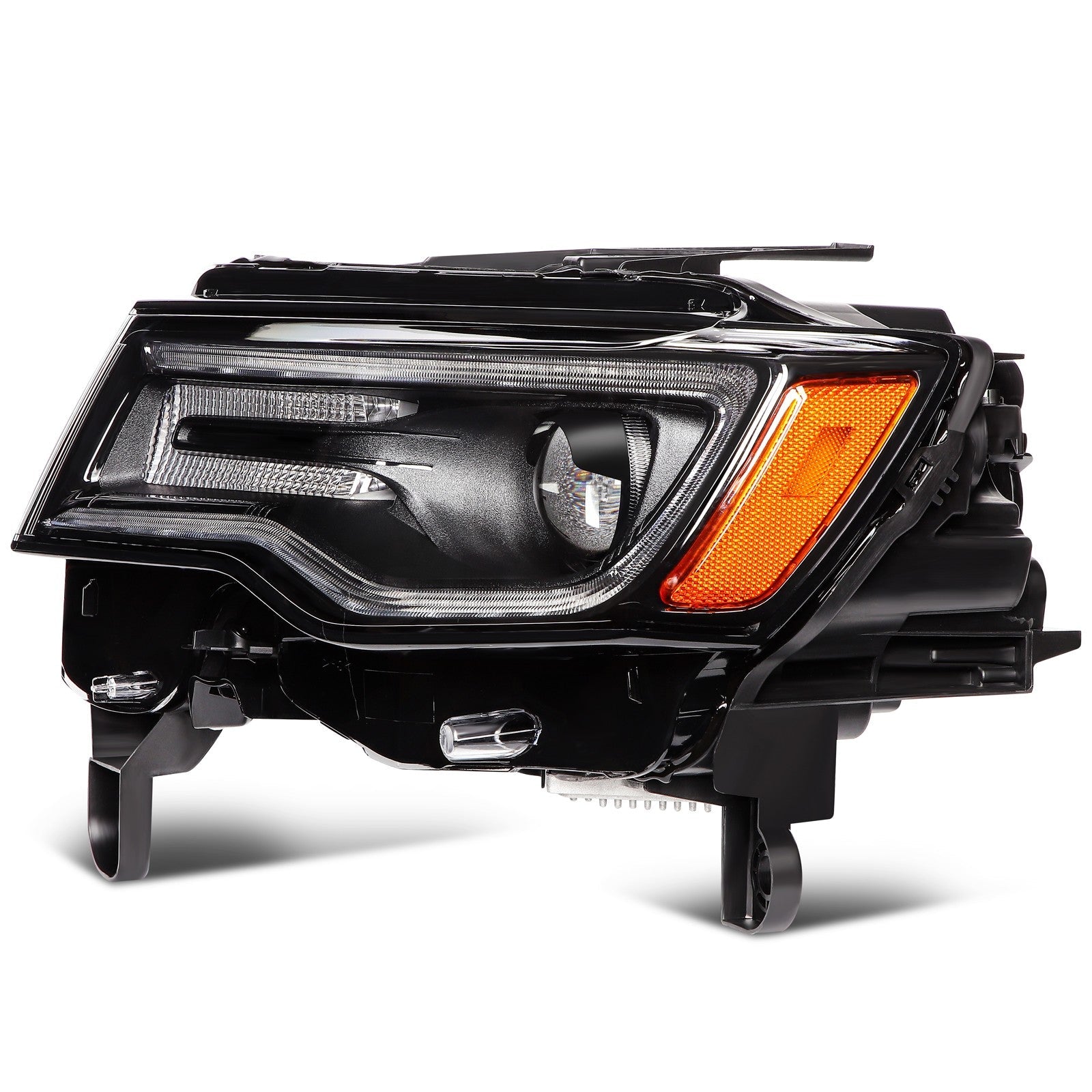 ECCPP Headlights Assembly For Jeep Grand Cherokee 2019-2021 Pair Kit Black Amber 6B93BC-57
