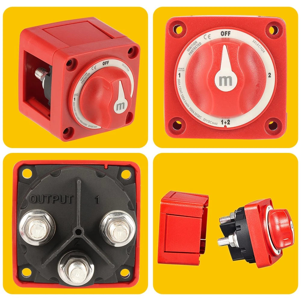 300A Dual Battery Selector 4 Switch Position 1-2-Both-Off for Marine Boat Truck 6B93BC-57