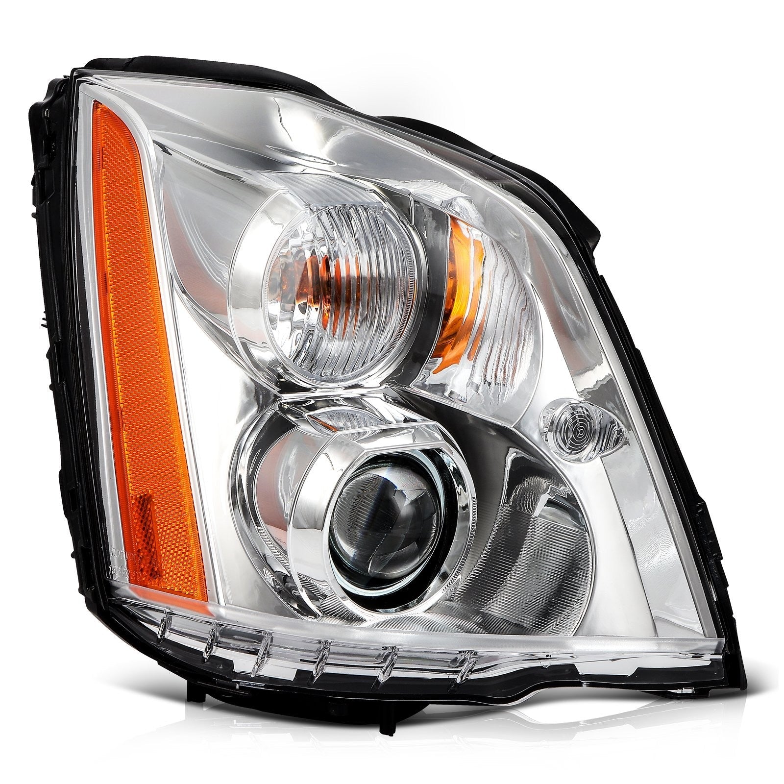 Pair Kit HID Headlights Assembly For 2006-2011 Cadillac DTS 4.6L Chrome Amber 6B93BC-57